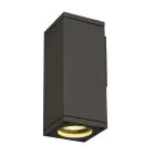 SLV Theo Wandleuchte Aluminium Grau Quadrat | Außenbeleuchtung - IP44 - Geeignet für 1x GU10 