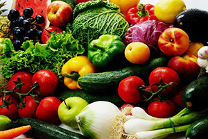 Beleuchtung der Obst- und Gemüseauslage